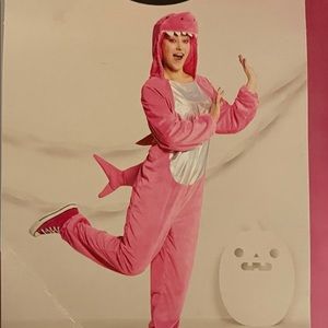 Pink Adult shark costume size M NWT